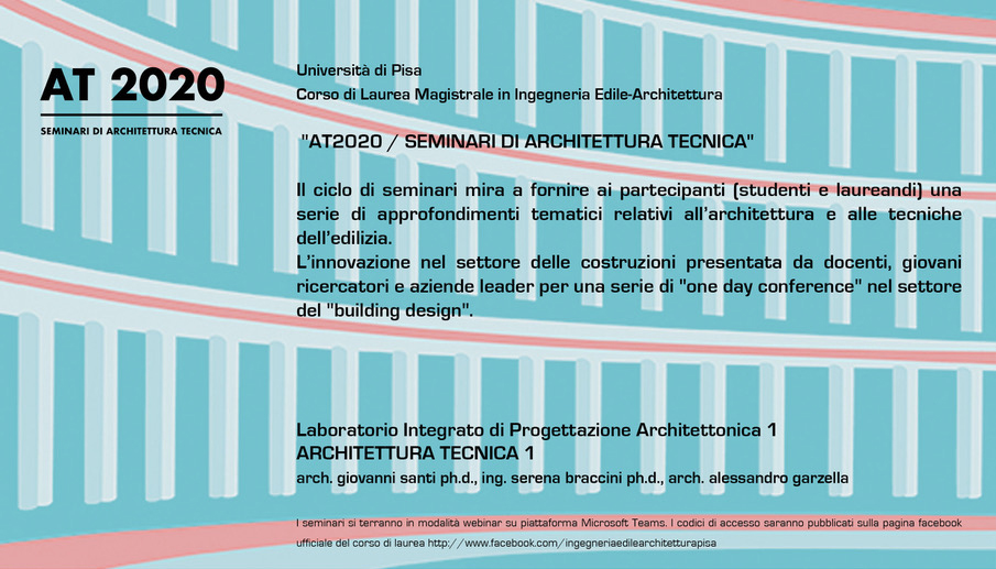 locandina seminari architettura tecnica 2020